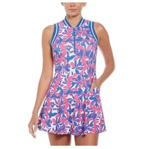 NEW Original Penguin Women's MEDIUM Performance Tennis Dress Pink Blue Floral